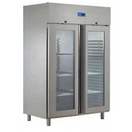 Armario refrigerado inoxidable Gastronorm cristal doble