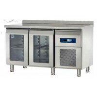 Mesa refrigerada inoxidable puertas cristal