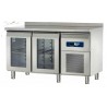 Mesa refrigerada inoxidable puertas cristal