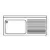 Fregadero sobre mueble 1200x600