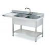 Fregadero de 1800x600 mm con espacio lavavajillas