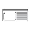Fregadero de 1200x 550 mm