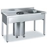 Fregadero con cubeta y aro 1400x600