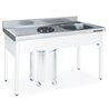 Fregadero con cubeta y aro 1400x600