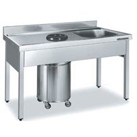Fregadero con cubeta y aro 1400x600