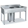 Fregadero con cubeta y aro 1400x600